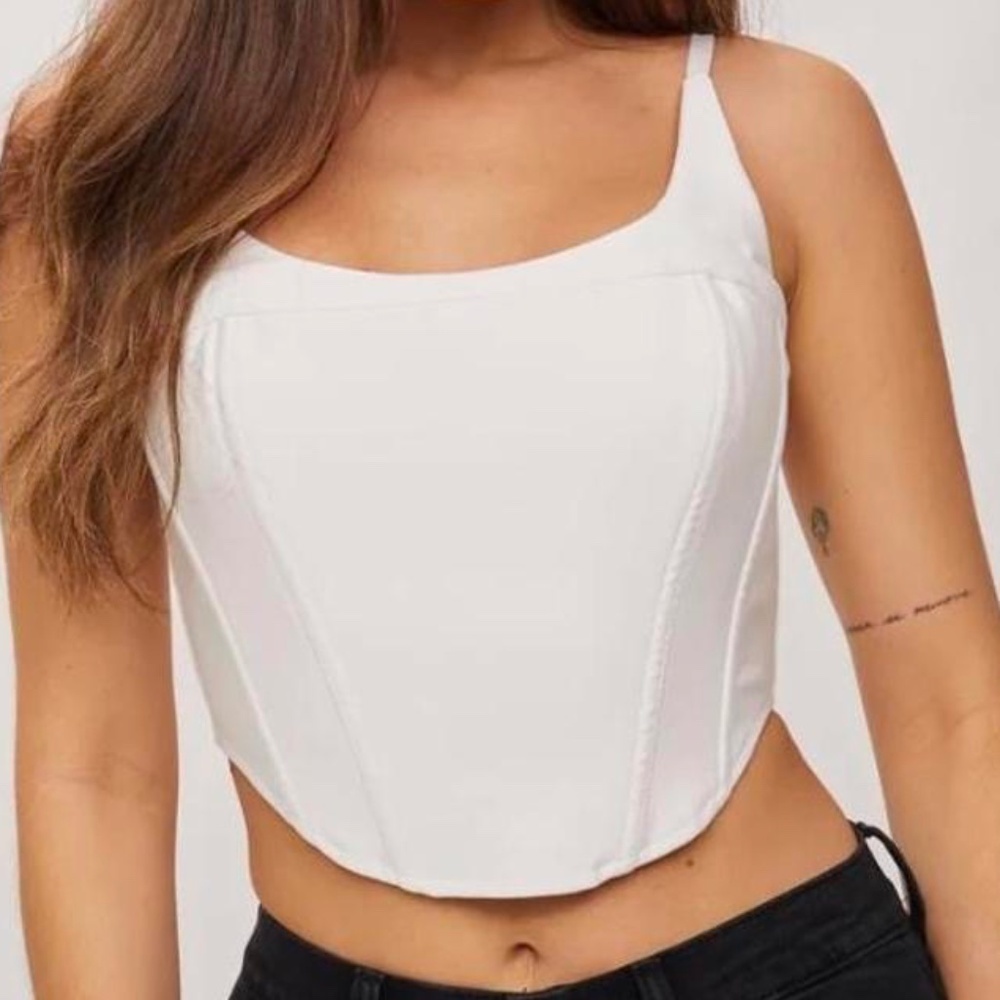 Backyard Roses Roxy Corset Top, White - Small or Medium - NWT